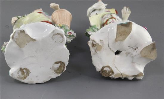 A pair of Derby pastoral figures, c. 1760, h. 22.5cm, small losses